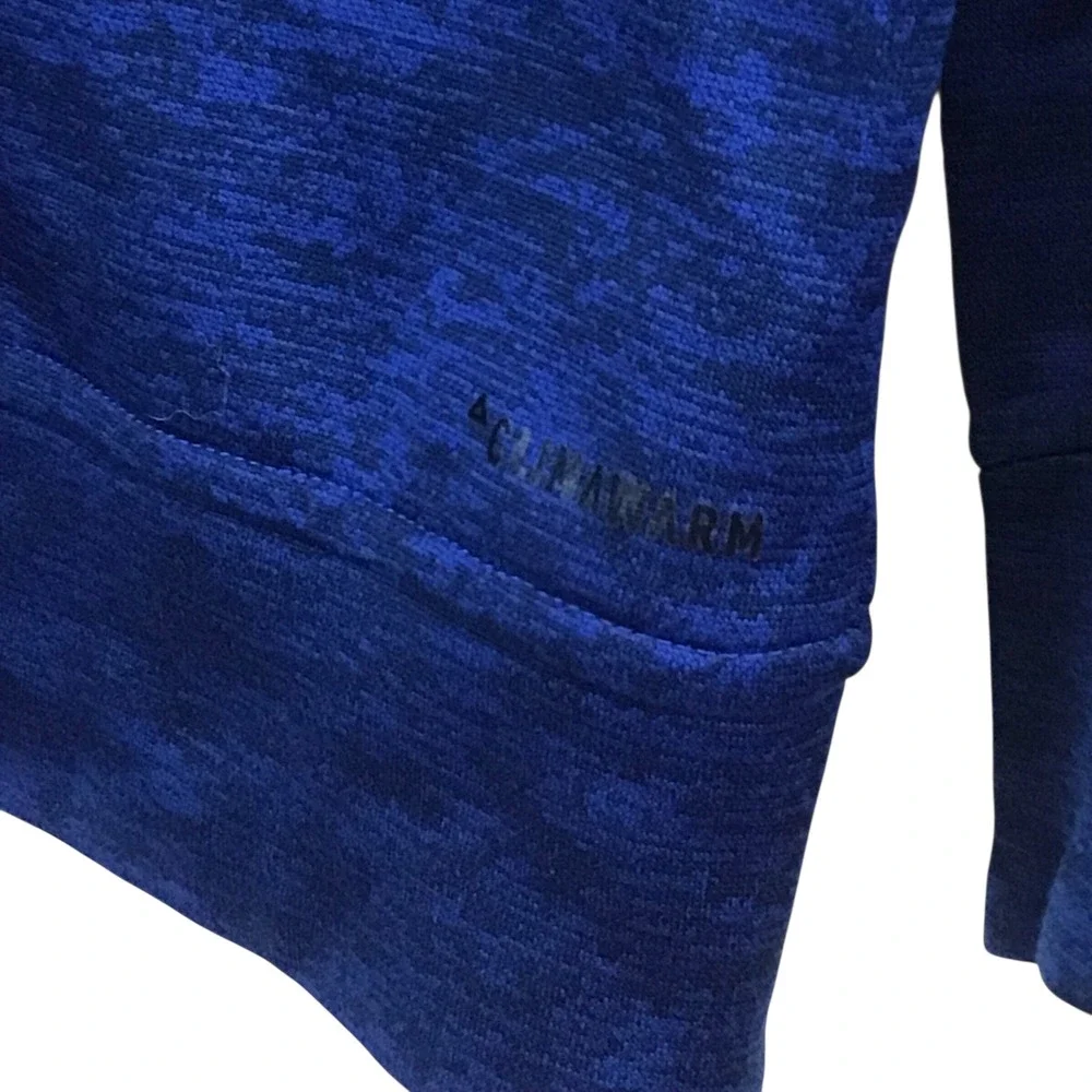 Adidas Men Size M Blue Heather Full‎ Zip Hoodie 3 Stripe Logo Activewear